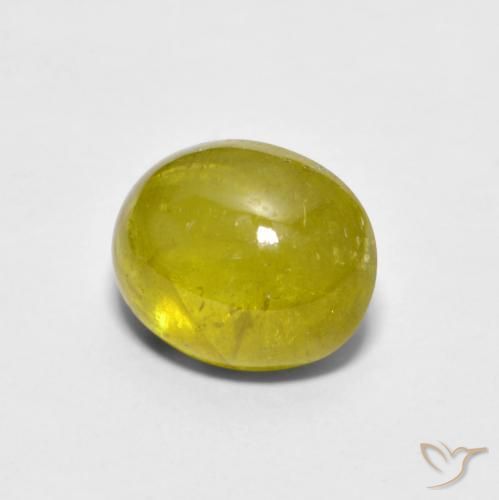 2.76 ct Yellow Sphene Stone, Natural Sphene in Oval Cabochon Shape for Sale