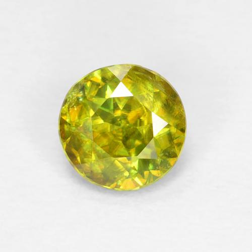 0.39 ct Green Sphene Gemstone, Sphene Gem in Round Facet Shape for Sale.