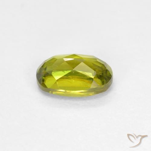 Sphene Gemstone in 5.8 x 3.8 mm Size for Sale, Sphene Stone in Warm Forest Green Color