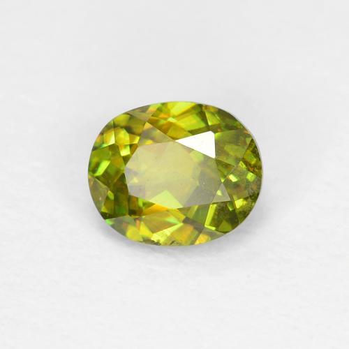 0.46 ct Green Sphene Stone, Natural Sphene in Oval Facet Shape for Sale