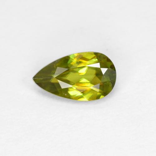 0.39 ct Green Sphene Gemstone, Sphene Gem in Pear Facet Shape for Sale.