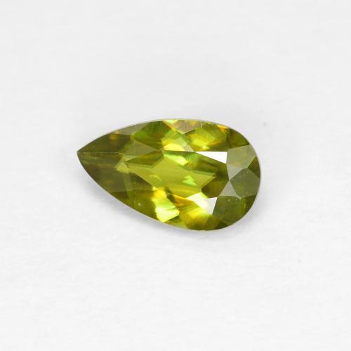 0.39 ct Green Sphene Stone, Natural Sphene in Pear Facet Shape for Sale