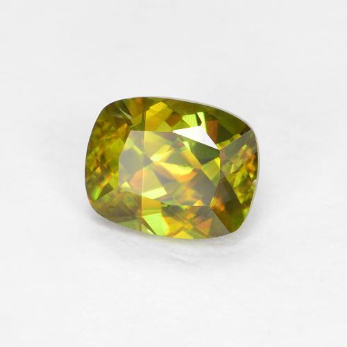 0.45 ct Green Sphene Stone, Natural Sphene in Cushion-Cut Shape for Sale