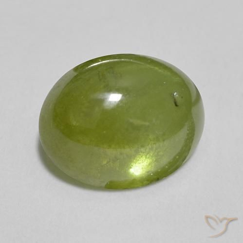 1.54 ct Green Sphene Stone, Natural Sphene in Oval Cabochon Shape for Sale