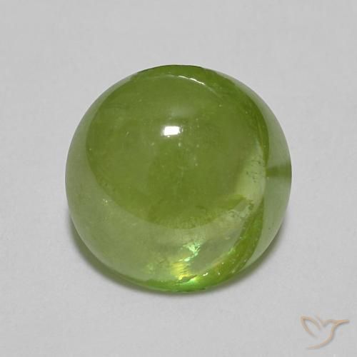 6,8 x 6,7 mm 毫米斯里兰卡椭圆形绿色榍石,重 1,72 克拉,天然宝石,半透明 净度,1 榍石 - 颜色为青柠绿,莫氏硬度为 5 - 5,5, Photo A