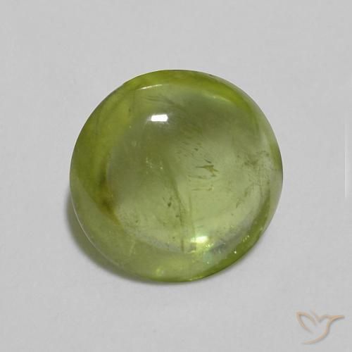 1.15 ct Green Sphene Stone, Natural Sphene in Oval Cabochon Shape for Sale