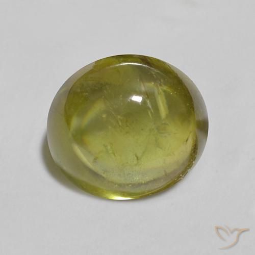 1.69 ct Green Sphene Stone, Natural Sphene in Oval Cabochon Shape for Sale