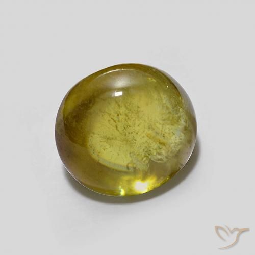 2.23 ct Green Sphene Stone, Natural Sphene in Oval Cabochon Shape for Sale