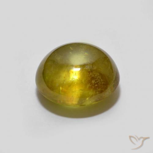 Sphene Gemstone in 7.8 x 7.2 mm Size for Sale, Sphene Stone in Yellowish Green Color