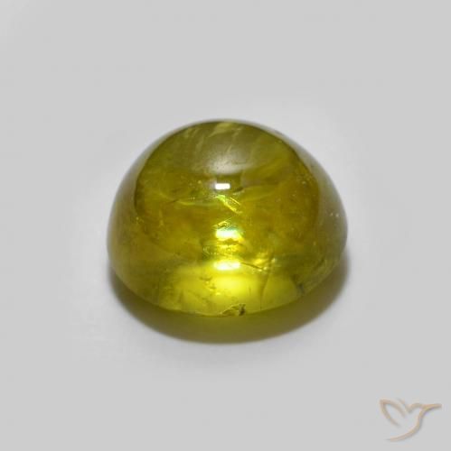 Sphene Gemstone in 7.2 x 6.7 mm Size for Sale, Sphene Stone in Yellowish Green Color