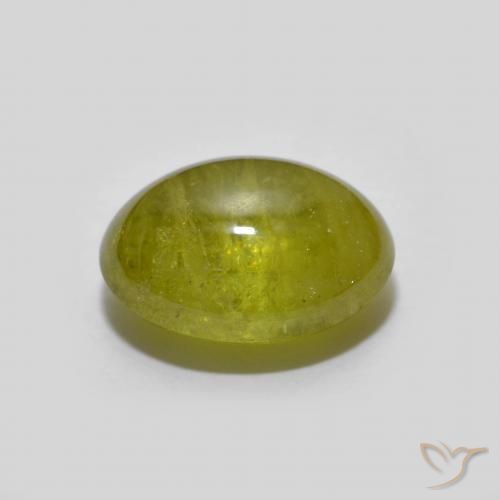Sphene Gemstone in 9.6 x 7.4 mm Size for Sale, Sphene Stone in Warm Earthy Green Color