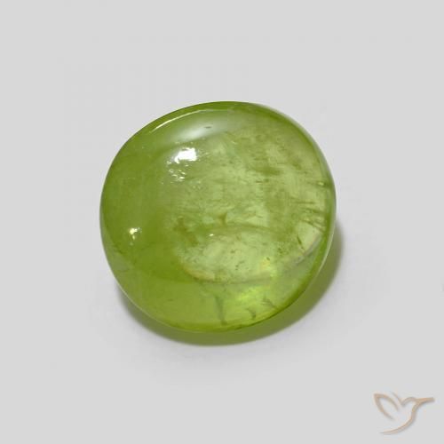 2.53 ct Green Sphene Stone, Natural Sphene in Oval Cabochon Shape for Sale