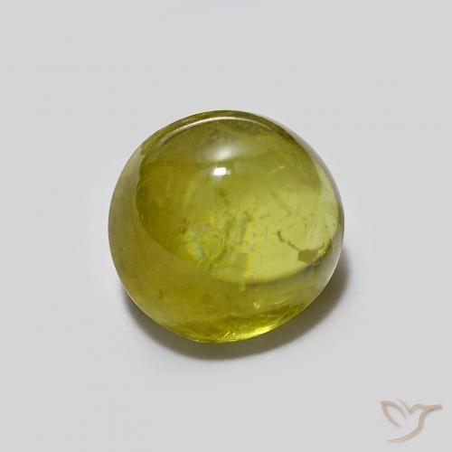 1.94 ct Green Sphene Stone, Natural Sphene in Oval Cabochon Shape for Sale