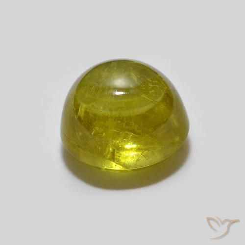 Sphene Gemstone in 6.7 x 6.4 mm Size for Sale, Sphene Stone in Yellowish Green Color