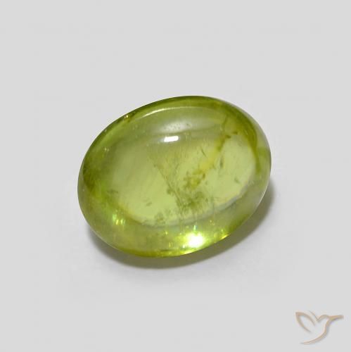 1.76 ct Green Sphene Stone, Natural Sphene in Oval Cabochon Shape for Sale