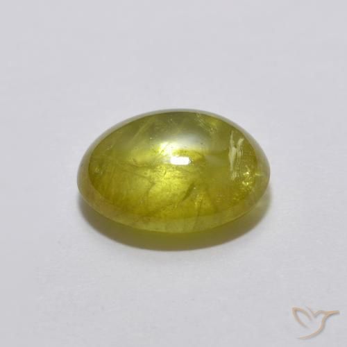 Sphene Gemstone in 8.5 x 6.8 mm Size for Sale, Sphene Stone in Warm Green Color