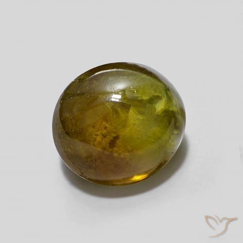 2.57 ct Green Sphene Stone, Natural Sphene in Oval Cabochon Shape for Sale