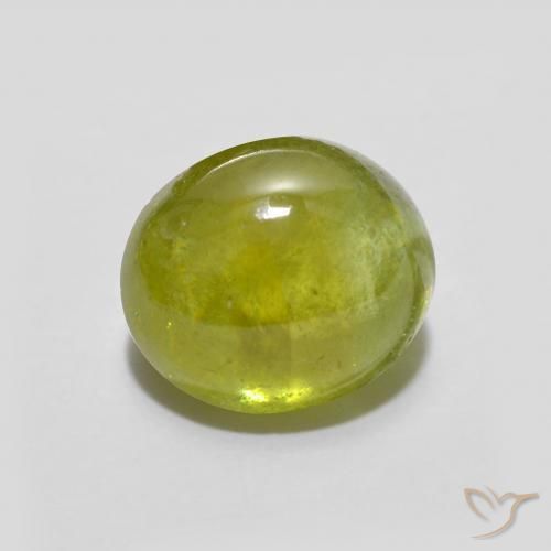 2.41 ct Yellow Sphene Stone, Natural Sphene in Oval Cabochon Shape for Sale
