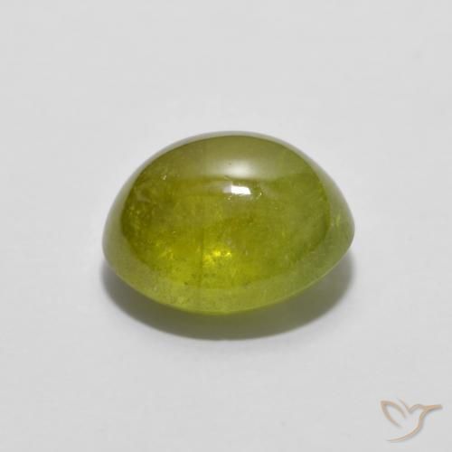 Sphene Gemstone in 8.2 x 7 mm Size for Sale, Sphene Stone in Medium Yellow Color
