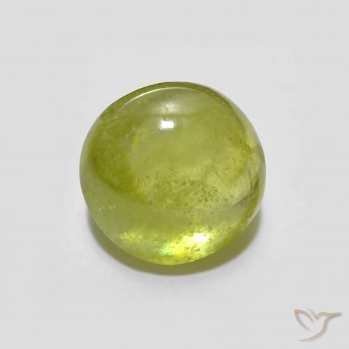 2.14 ct Yellow Sphene Stone, Natural Sphene in Oval Cabochon Shape for Sale