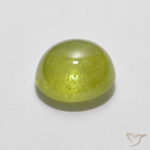 Sphene Gemstone in 7.4 x 7.1 mm Size for Sale, Sphene Stone in Medium Yellow Color
