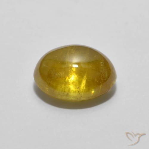 Sphene Gemstone in 7.9 x 6.6 mm Size for Sale, Sphene Stone in Golden-Orange Color