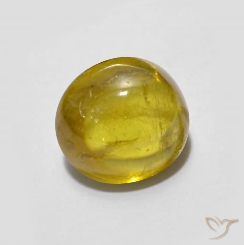 2.61 ct Golden Sphene Stone, Natural Sphene in Oval Cabochon Shape for Sale