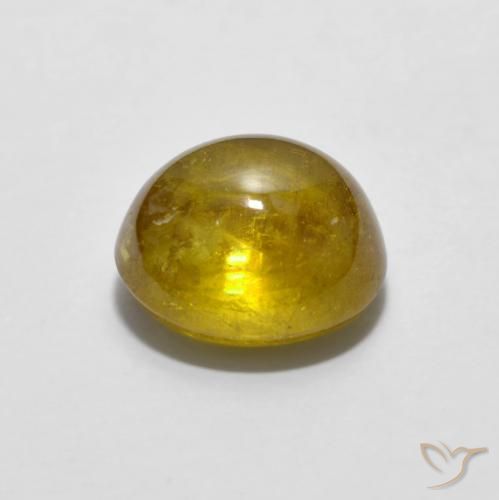 Sphene Gemstone in 8 x 7.3 mm Size for Sale, Sphene Stone in Earthy Gold Color