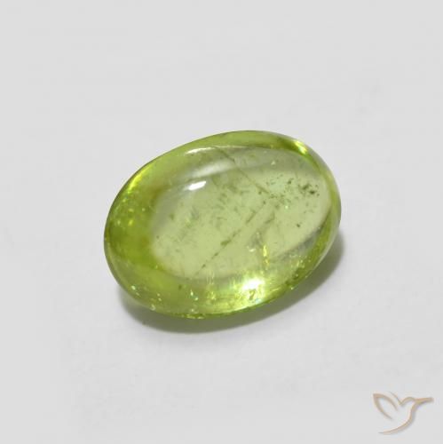 1.26 ct Green Sphene Stone, Natural Sphene in Oval Cabochon Shape for Sale