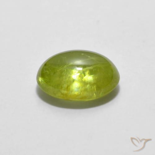 Sphene Gemstone in 7.3 x 5.6 mm Size for Sale, Sphene Stone in Olive Green Color