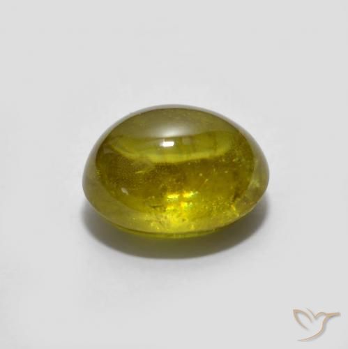 Sphene Gemstone in 6.7 x 5.7 mm Size for Sale, Sphene Stone in Earthy Gold Color