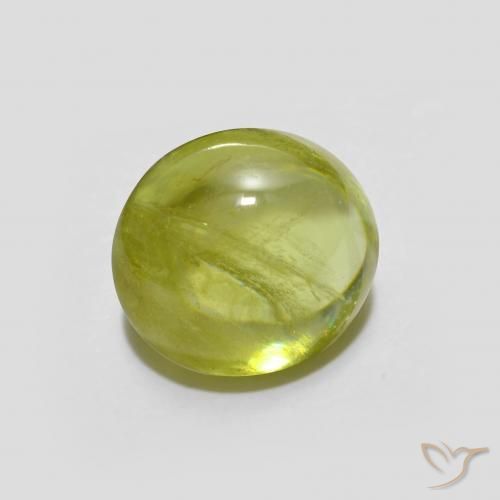 1.78 ct Yellow Sphene Stone, Natural Sphene in Oval Cabochon Shape for Sale