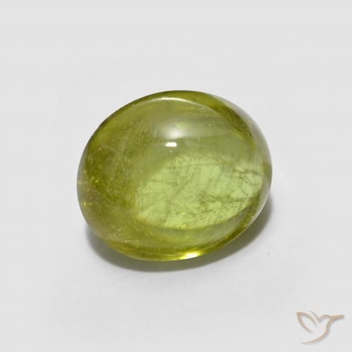 2.60 ct Yellow Sphene Stone, Natural Sphene in Oval Cabochon Shape for Sale