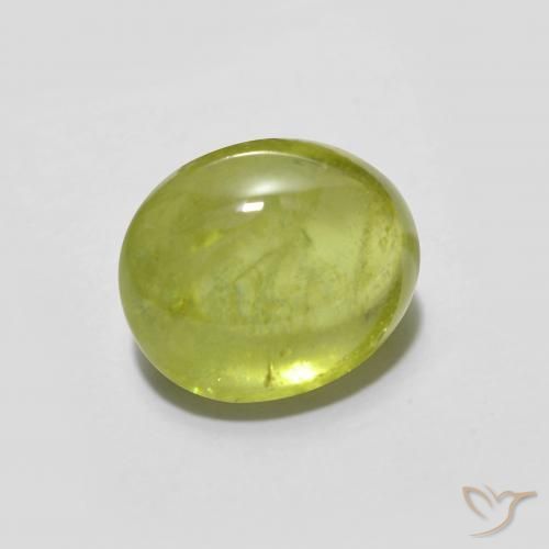 2.37 ct Yellow Sphene Stone, Natural Sphene in Oval Cabochon Shape for Sale