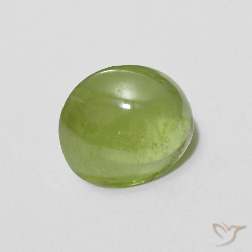 1.66 ct Green Sphene Stone, Natural Sphene in Oval Cabochon Shape for Sale