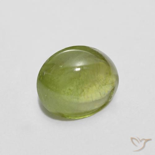 1.77 ct Green Sphene Stone, Natural Sphene in Oval Cabochon Shape for Sale
