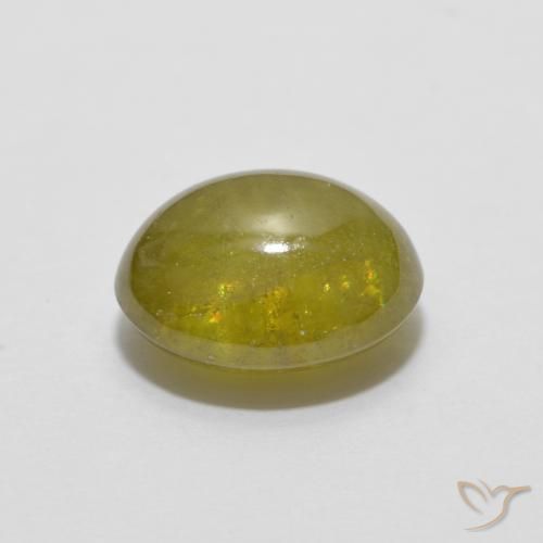 Sphene Gemstone in 7.6 x 6.3 mm Size for Sale, Sphene Stone in Lemon Yellow Color