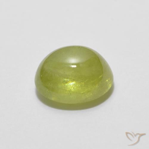 Sphene Gemstone in 7.1 x 6.5 mm Size for Sale, Sphene Stone in Olive Green Color