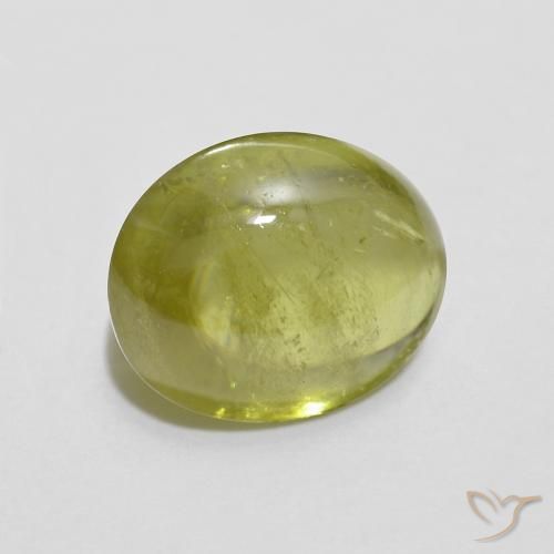 2.40 ct Green Sphene Stone, Natural Sphene in Oval Cabochon Shape for Sale