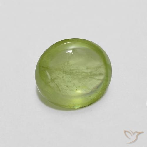 1.18 ct Green Sphene Stone, Natural Sphene in Oval Cabochon Shape for Sale
