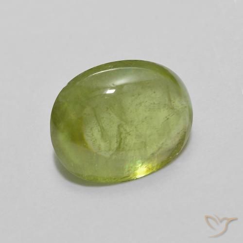 1.89 ct Green Sphene Stone, Natural Sphene in Oval Cabochon Shape for Sale