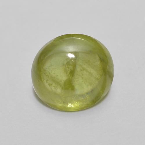 1.72 ct Green Sphene Gemstone, Sphene Gem in Oval Cabochon Shape for Sale.