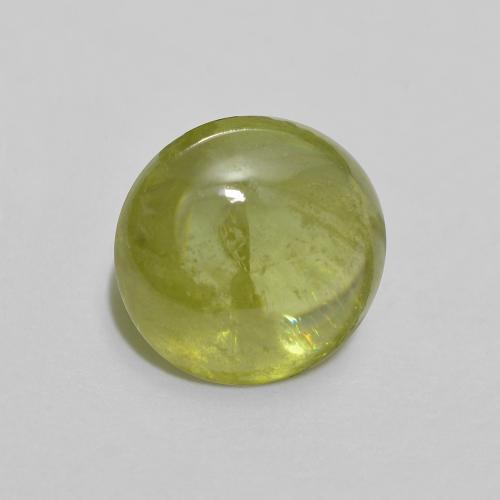 1.72 ct Green Sphene Stone, Natural Sphene in Oval Cabochon Shape for Sale