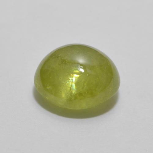 Sphene Gemstone in 7.1 x 6.6 mm Size for Sale, Sphene Stone in Light Forest Green Color