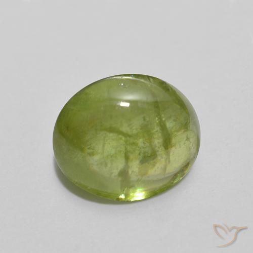 1.79 ct Green Sphene Stone, Natural Sphene in Oval Cabochon Shape for Sale