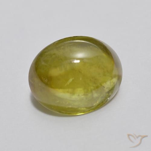 2.33 ct Green Sphene Stone, Natural Sphene in Oval Cabochon Shape for Sale