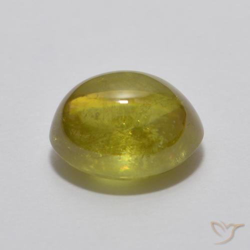 Sphene Gemstone in 8.1 x 6.6 mm Size for Sale, Sphene Stone in Medium Green Color