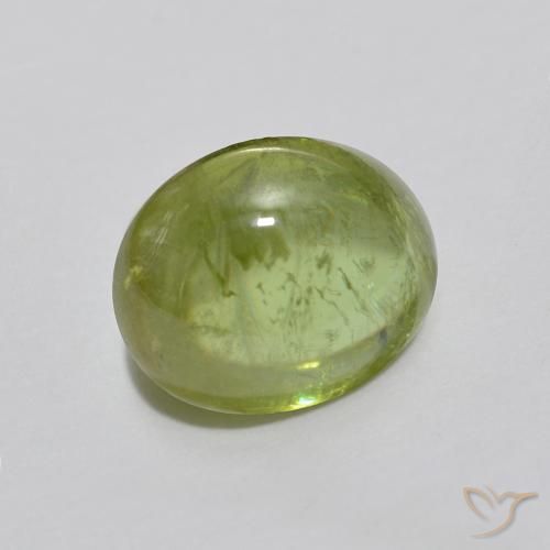 1.93 ct Green Sphene Stone, Natural Sphene in Oval Cabochon Shape for Sale