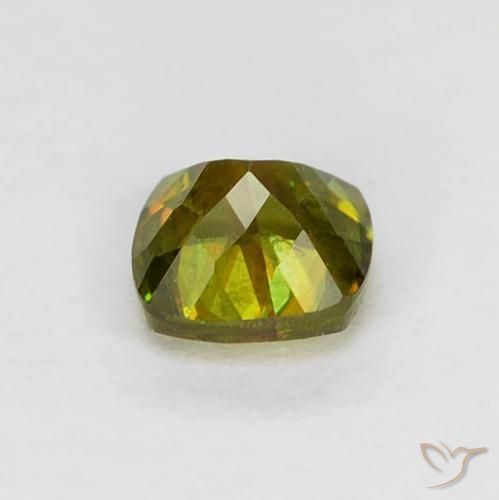 Sphene Gemstone in 3.9 x 3.8 mm Size for Sale, Sphene Stone in Medium Green Color