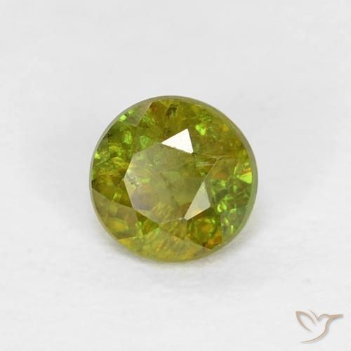 0.40 ct Green Sphene Stone, Natural Sphene in Round Facet Shape for Sale